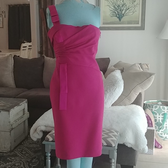 Versace Dresses & Skirts - VERSACE Pink Silk & Wool Ribbon detail dress 42